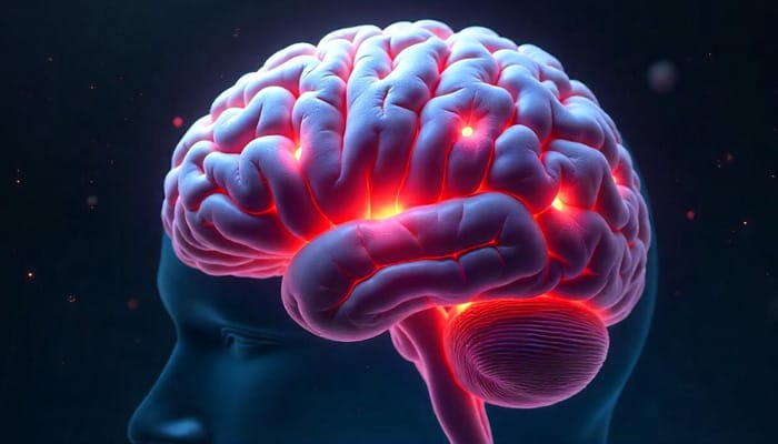 Imagen de una resonancia magnética (RM) mostrando metástasis cerebrales, con tumores secundarios que se han propagado desde otras partes del cuerpo